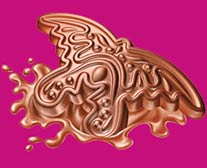 Ilustração em 3D de borboleta de chocolate.