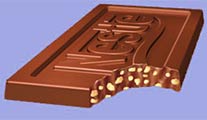 Ilustração Barra de chocolate Nestlé para embalagem.